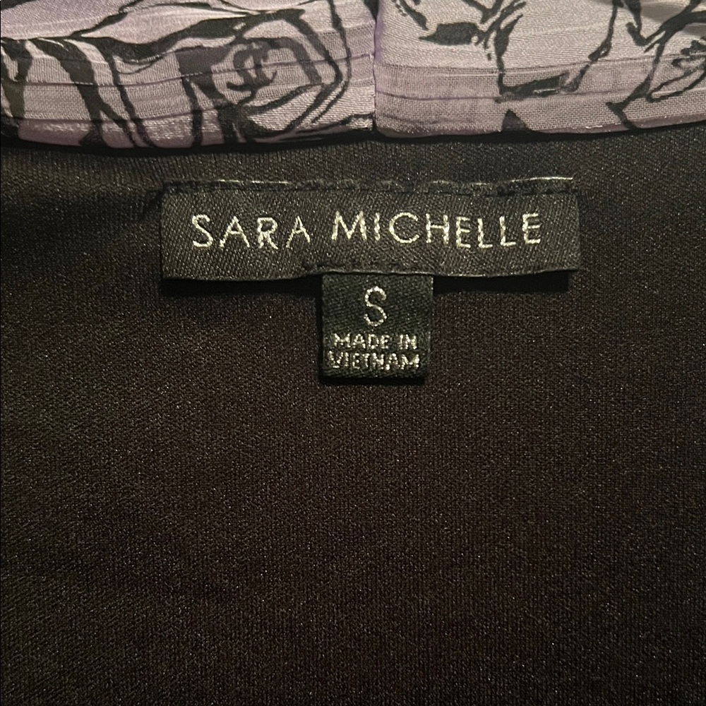 Sara Michelle Women's Floral Top - Lavender and Black - Picture 3 of 5